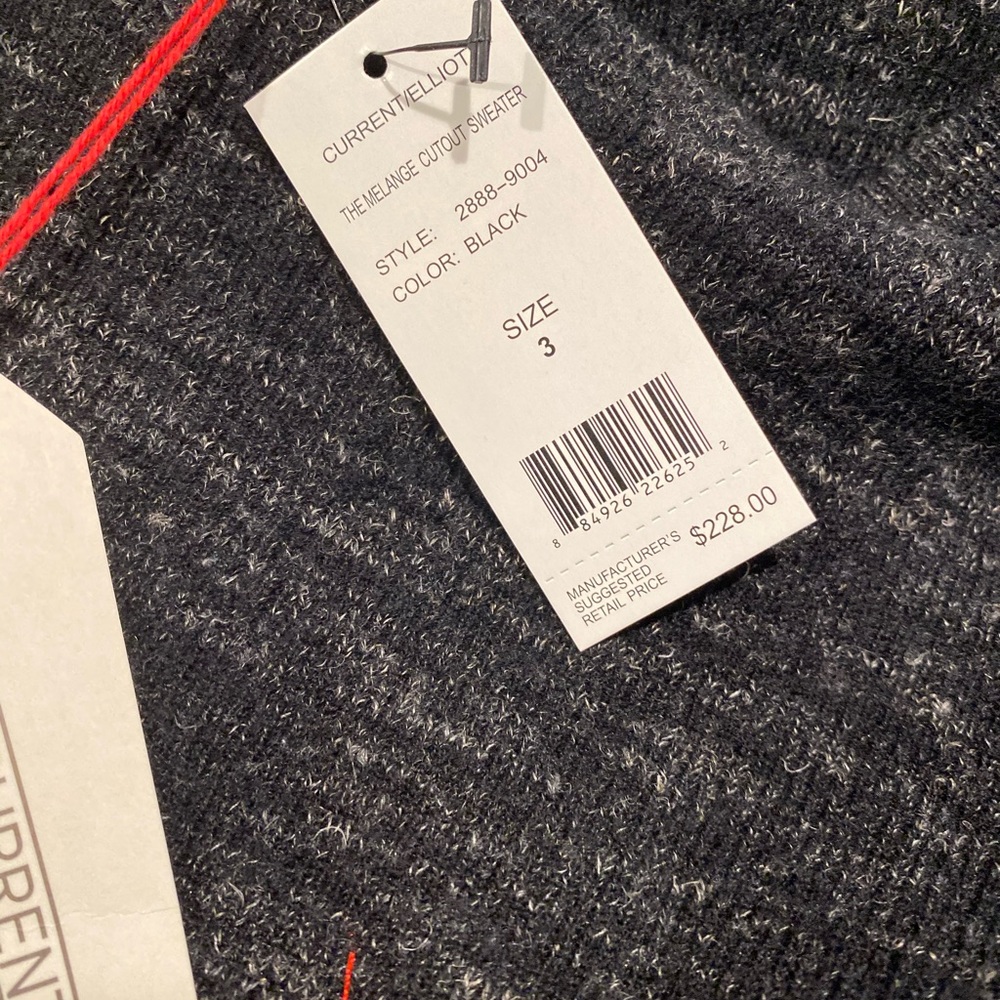 Current/Elliott melange black cutout sweater size 3 / large - Picture 9 of 10